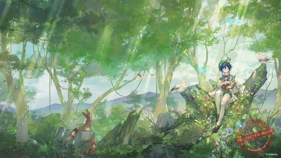 Genshin venti in nature